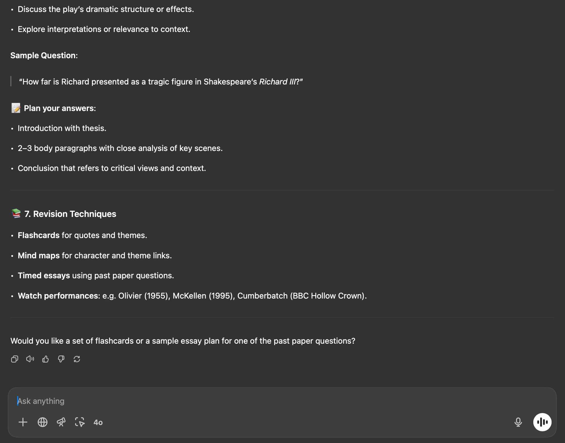 Chat conversation example