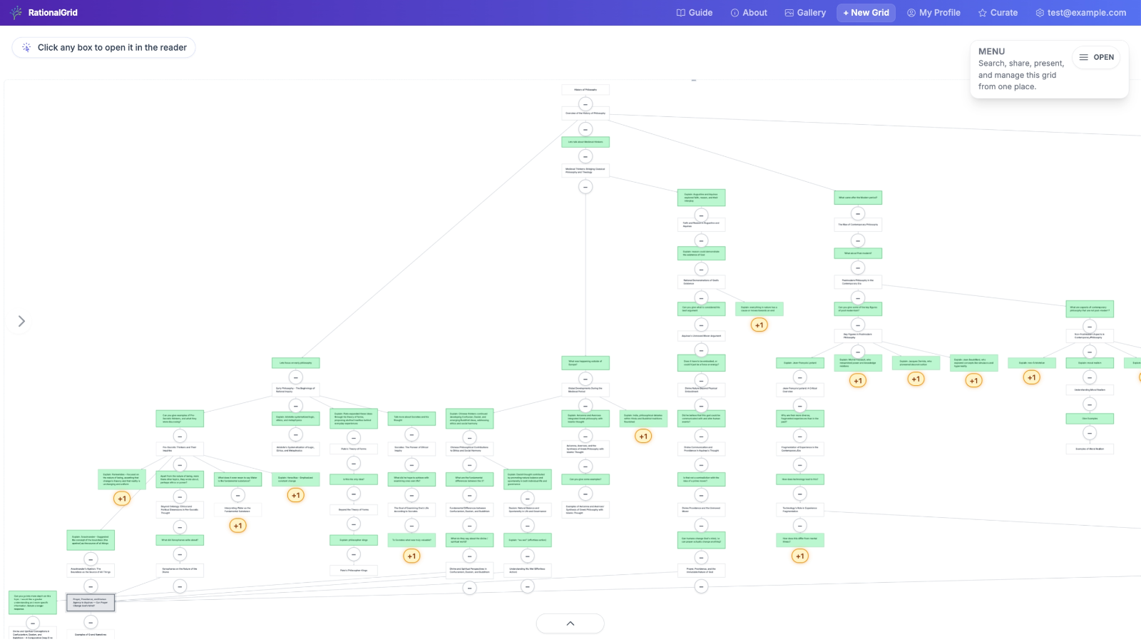 A large RationalGrid example with many connected branches in the spaced view